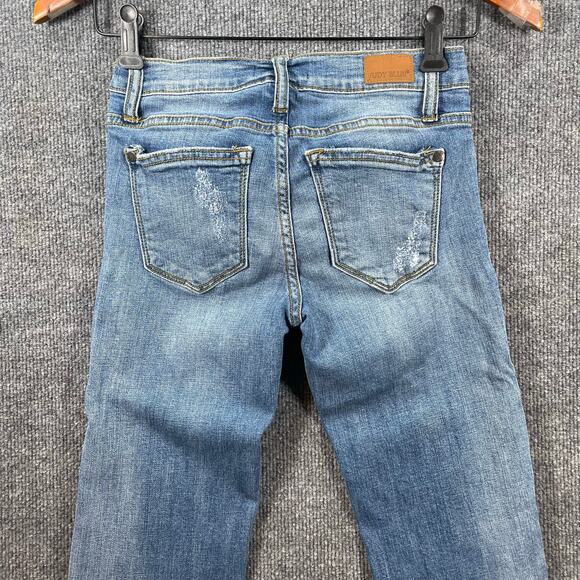 Judy Blue Straight Fit Jeans Women's 1/25 Blue JB8251MD Distressed Stretch - Picture 7 of 11